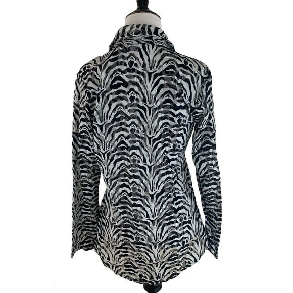 Wrangler Women's S Small Button Down Blouse Top Lace Animal Print Semi-Sheer - Picture 6 of 7